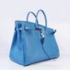 Hermes Birkin 35CM Togo Leather Handbags 6099 blue silver - Image 10