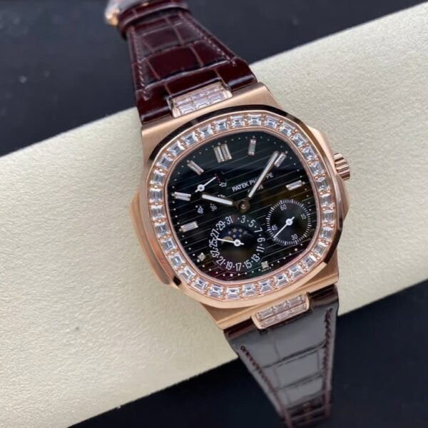 Nautilus Moonphase 5712R-001 Noob Factory Rose Gold & Diamond Black Dial 240 PS IRM C LU