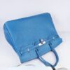 Hermes Birkin 35CM Togo Leather Handbags 6099 blue silver - Image 9