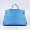 Hermes Birkin 35CM Togo Leather Handbags 6099 blue silver - Image 7