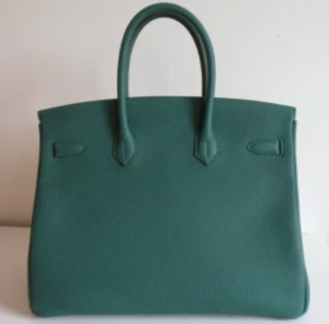 Hermes Birkin 35cm Togo leather Handbags Emerald Green Silver