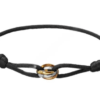 Unique Style Cartier Trinity Black Rope Bracelet White Gold/Yellow God/Rose Gold B6016700 Fake