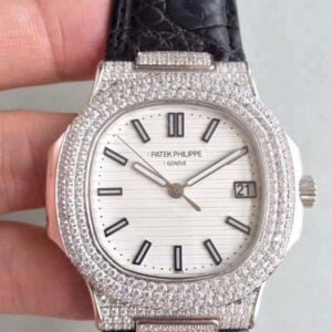 Nautilus Jumbo 5711 2018 Noob Factory SS & Diamonds White Dial Tourbillon