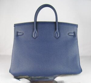 Hermes Birkin 35CM Togo Leather Handbags 6099 dark blue silver