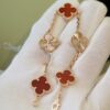 All The Rage Van Cleef Arpels Vintage Alhambra Bracelet 5 Motifs Rose Gold with Carnelian - Image 5