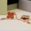 All The Rage Van Cleef Arpels Vintage Alhambra Bracelet 5 Motifs Rose Gold with Carnelian - Image 9