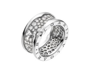 B.zero1 4-Band Ring White Gold with Pave Diamonds