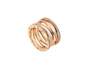 B.zero1 Design Legend 4-Band Ring in Rose Gold Set with Pave Diamonds