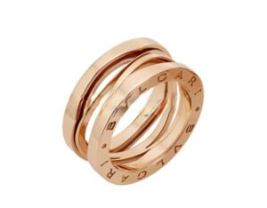B.zero1 Design Legend Geometric Design 3-Band Ring in Rose Gold