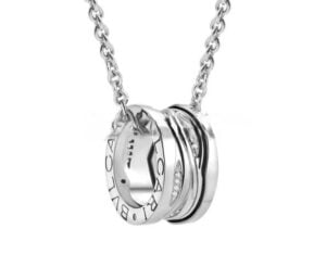 B.zero1 Design Legend Necklace with White Gold Pendant Set with Pave Diamonds