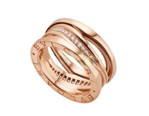 B.zero1 Design Legend Ring in Rose Gold Set With Pave Diamonds