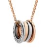 B.zero1 Labyrinth Necklace with Rose and White Gold Pendant Rose Gold Chain