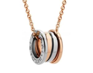 B.zero1 Labyrinth Necklace with Rose and White Gold Pendant Rose Gold Chain