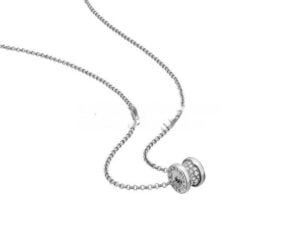 B.zero1 White Gold Necklace with Pave Diamonds