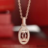 Cartier Logo Double C Necklace In Pink Gold With Diamonds - Image 3