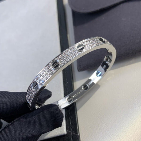 Cartier Love Bracelet Diamond-Paved Wiht Black Ceramic White Gold B6032417 - Image 11