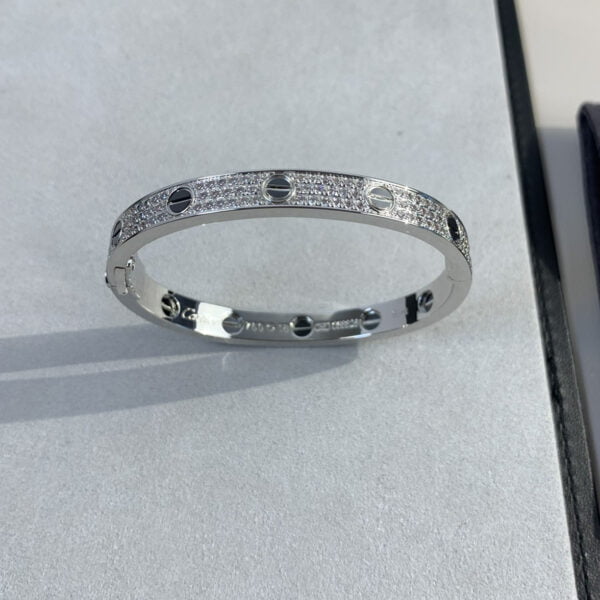 Cartier Love Bracelet Diamond-Paved Wiht Black Ceramic White Gold B6032417 - Image 7