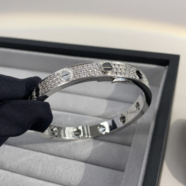 Cartier Love Bracelet Diamond-Paved Wiht Black Ceramic White Gold B6032417 - Image 10