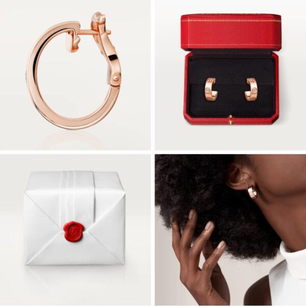 Cartier Love Clip Earrings With 2 Diamonds Rose Gold - Image 4