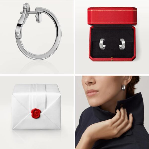 Cartier Love Clip Earrings With 2 Diamonds White Gold - Image 4