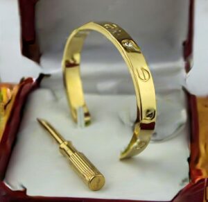 Cartier Semi-Open Love Bracelet Yellow Gold 4 Diamonds