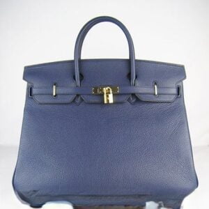 Hermes Birkin 35CM Togo Leather Handbags 6099 dark blue golden