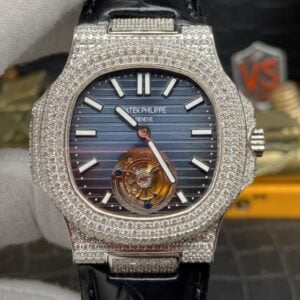 Nautilus Jumbo 5711 2018 Noob Factory SS & Diamonds Blue Dial Tourbillon