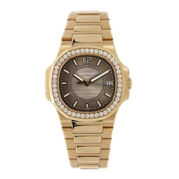 Nautilus Ladies 7010/1R-010 JJF Rose Gold & Diamonds Brown Dial Quartz E23-250 S C