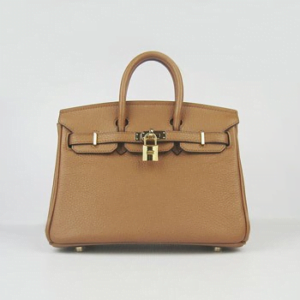 Hermes Birkin 25cm Handbag 6068 light coffee golden