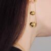 Fake Tiffany Hardwear Women'S Triple Ball Drop Earrings V Gold Material Rose Gold/Gold/Platinum GRP09764 - Image 5
