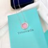 Fake Tiffany T Series Circle Pink Opal Double T Diamond Necklace 18k White Gold Global Limited 69782841 - Image 3