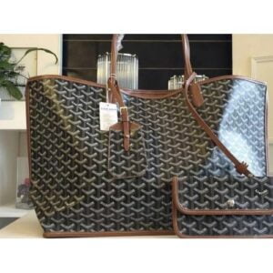 Goyard Anjou Reversible Tote Gm Black Brown