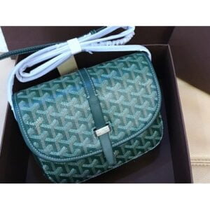Goyard Goyardine Chevron Messenger Bag Green
