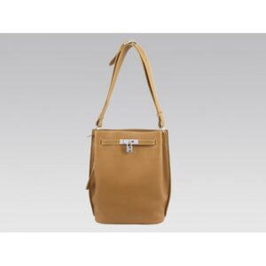 Hermes So Kelly 22cm Clemence Brown Gold