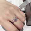 High End Tiffany T 925 Silver Cross Fully-diamonds Ladies Wire Band Ring Price List Online Replica - Image 8