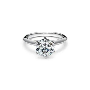 Hot Selling Tiffany Setting Engagement White Gold Female Dimonda Ring Widding Ring In Platinum