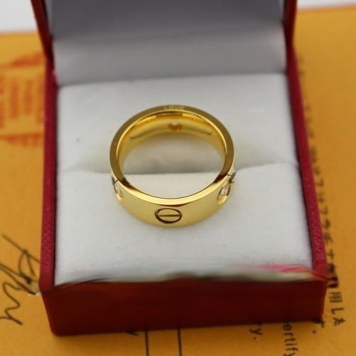 Imitation Cartier Love Ring Yellow Gold With 3 Diamonds B4032400 - Image 5