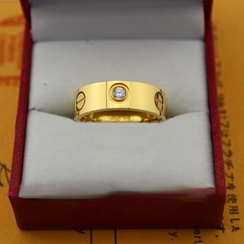 Imitation Cartier Love Ring Yellow Gold With 3 Diamonds B4032400 - Image 4