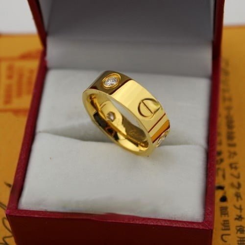 Imitation Cartier Love Ring Yellow Gold With 3 Diamonds B4032400 - Image 8
