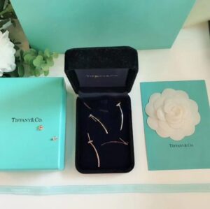 Modern Design Tiffany T 925 Silver Wire Bar Pendant Ladies T Motif Earrings Rose Gold/Silver 62271906 Replica
