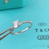 Most Classic Tiffany Sterling Silver Four Claws 925 Bead Ring Female Diamonds Jewellery Replica - Image 5