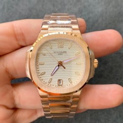 Nautilus 7118 Lady 3KF Rose Gold White Dial 324 SC