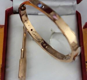 New Arrival Cartier Love Bracelet Pink Gold Colorful Diamonds B6036517