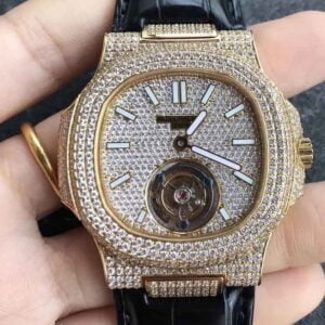 Nautilus Jumbo 5711 R8F Yellow Gold & Diamonds Diamond Dial Tourbillon