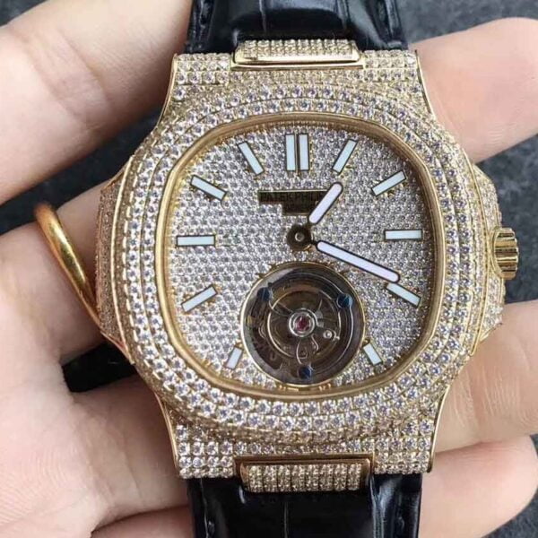 Nautilus Jumbo 5711 R8F Yellow Gold & Diamonds Diamond Dial Tourbillon