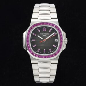 Nautilus 5711 GRF SS Black Dial Purple Diamond Bezel 324 SC