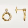 Popular Party Style Cartier Trinity Earrings White Gold/Yellow God/Rose Gold with Diamonds B8043200 For Sale - Image 3