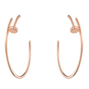 Replica Cartier Juste Un Clou Earring 18K Pink Gold With 28 Diamonds B8301212