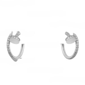 Replica Cartier Juste Un Clou Small Earring White Gold Wiht Diamonds B8301431