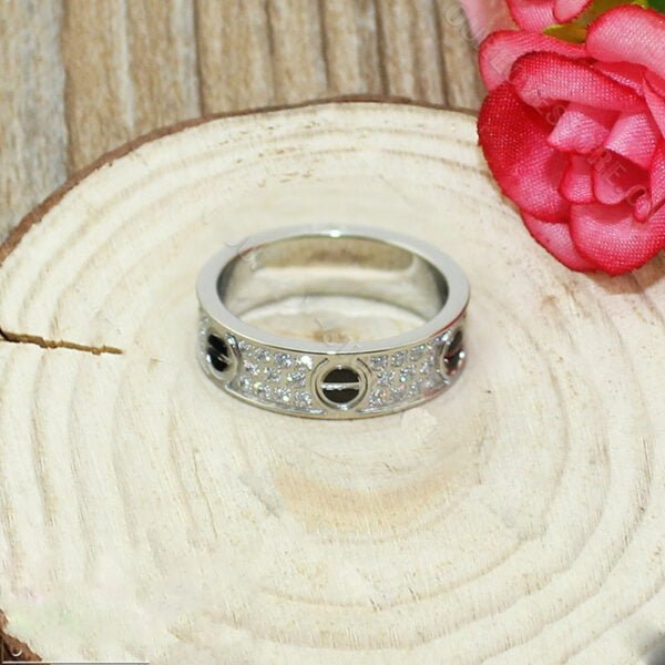 Replica Cartier Love Ring 18K White Gold Black Ceramic Paved Diamonds B4207600 - Image 7